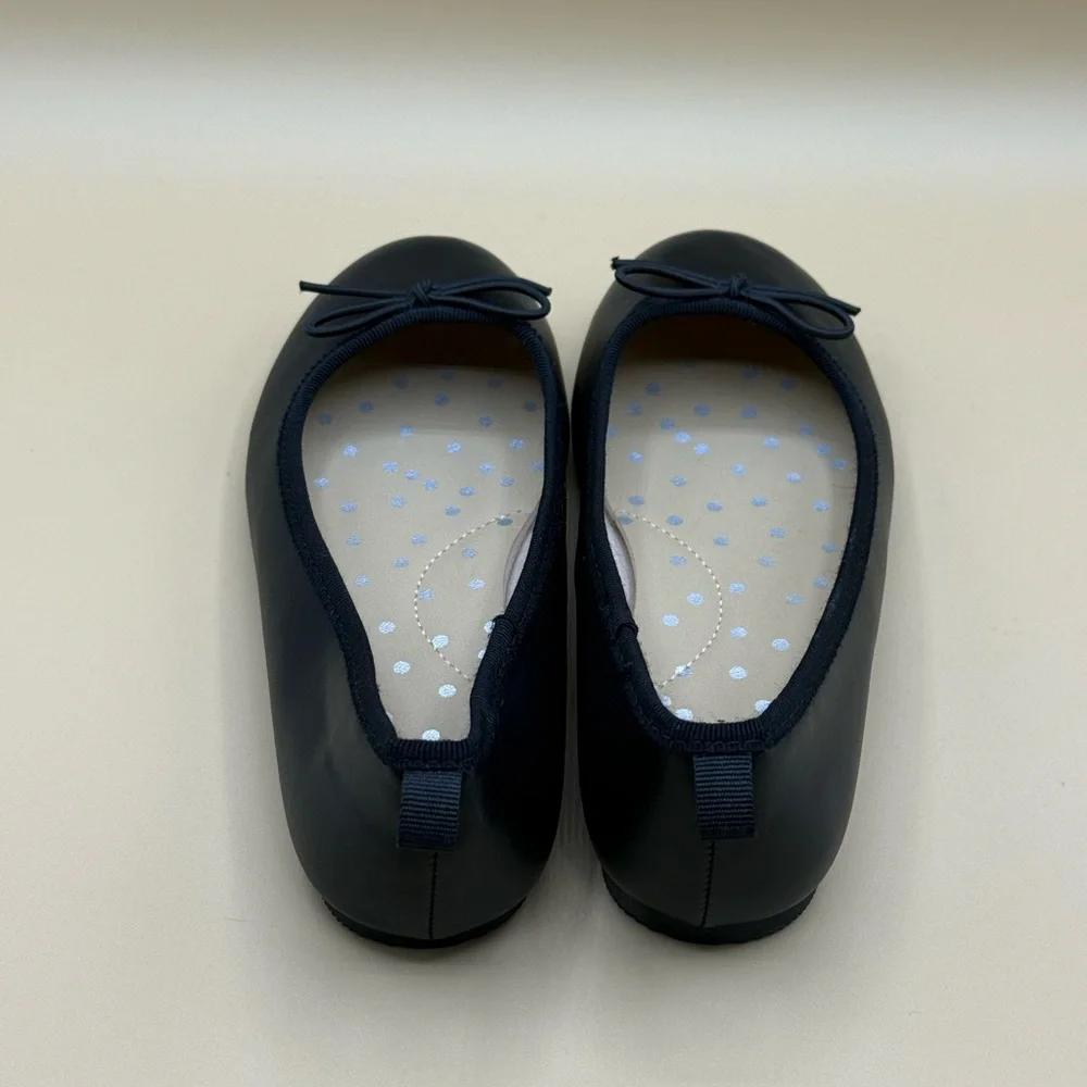 Cat & Jack Girls Black Ballet Flats Size‎ 13 Kids School Uniform Shoes Bow